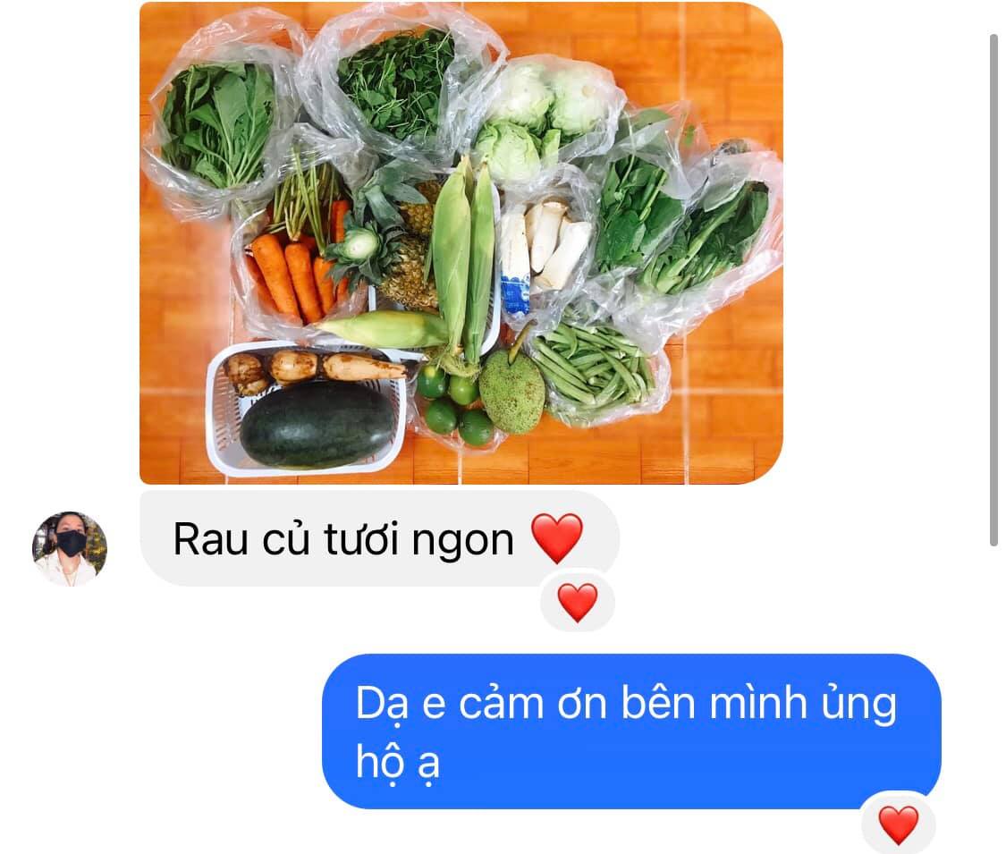 Khách Zalo nhận rau củ tươi ngon